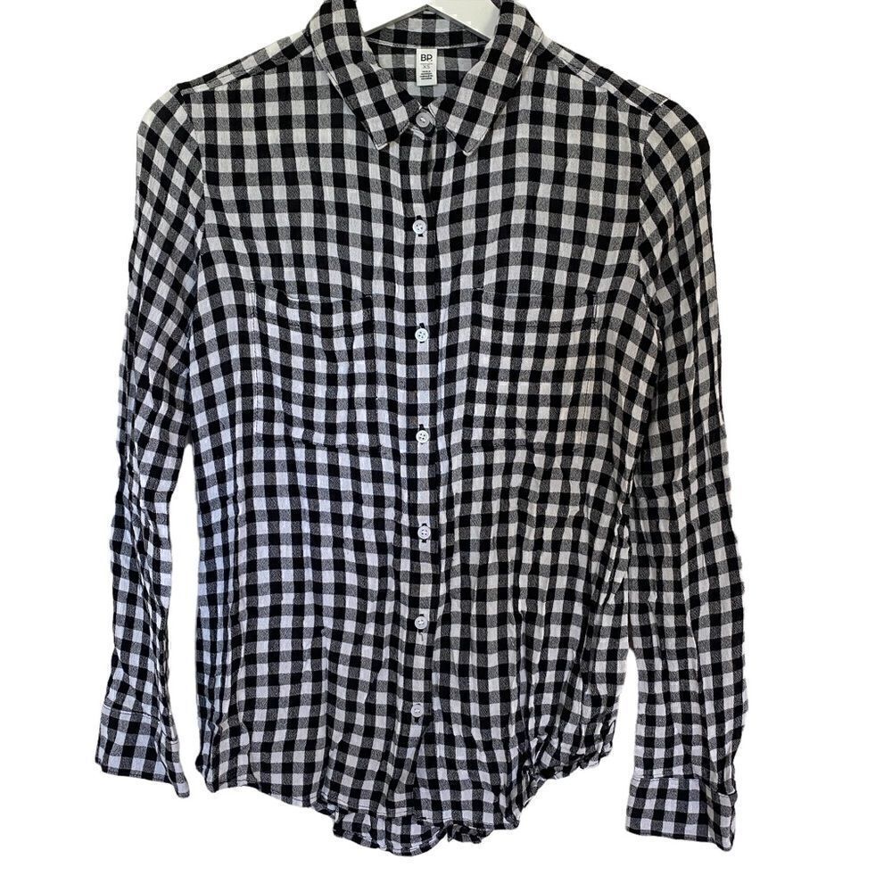 BP NOrdstrom buffalo plaid flannel button up long sleeve XS - Picture 1 of 4